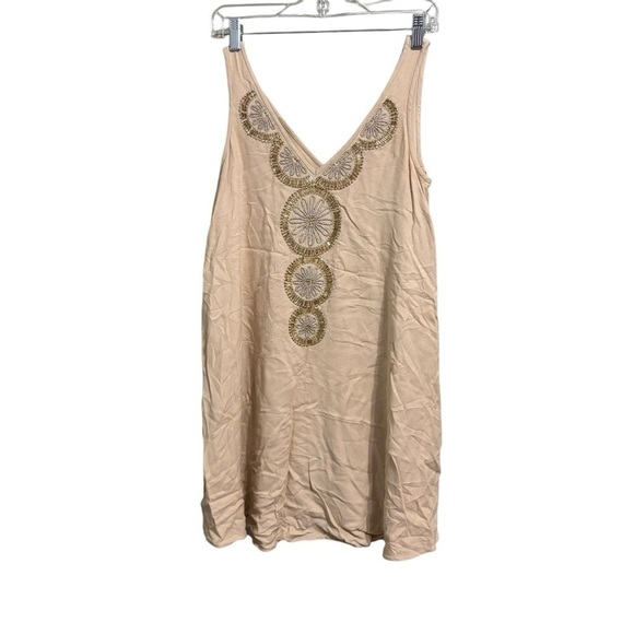 Lilly Pulitzer V neckline Fia Dress in Sand Dune w/ beading pattern Size XS - Picture 2 of 6